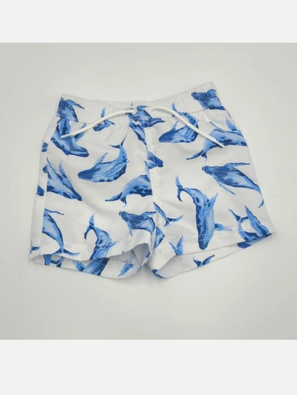 Janie and Jack baby boy whale print swim trunks size 6-12 months